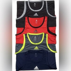 Adidas Men’s Tank Tops - Red, Black, and Gray